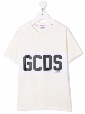 Gcds Kids cotton logo-print T-shirt - Neutrals