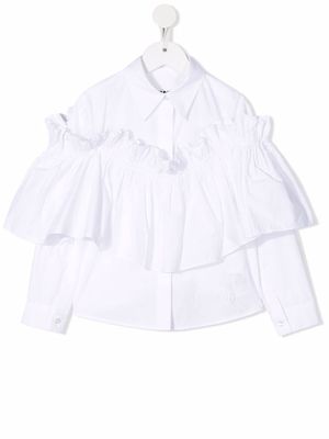 MM6 Maison Margiela Kids ruffle detail shirt - White