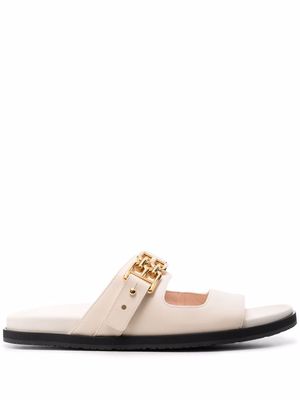 Bally B-Chain double-strap leather sandals - Neutrals
