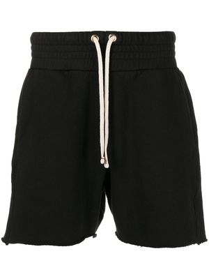 Les Tien raw-cut hem track shorts - Black