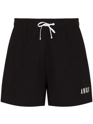 AMIRI logo-embroidered swim shorts - Black