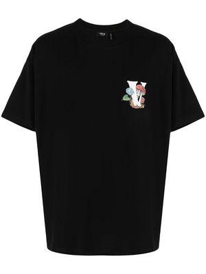 FIVE CM graphic-print short-sleeve T-shirt - Black