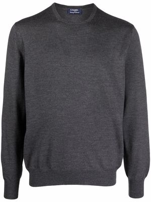 Barba fine-knit wool jumper - Grey