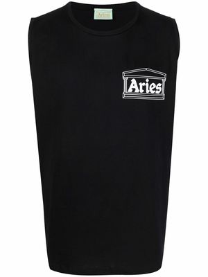 Aries logo sleeveless vest - Black