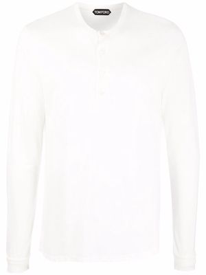 TOM FORD Henley long-sleeved T-shirt - White