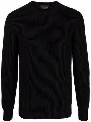 Roberto Collina ribbed-knit crew neck sweater - Black