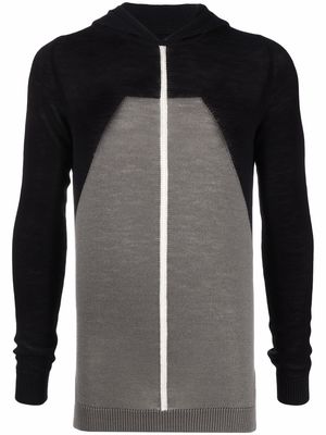 Rick Owens colour-block print hoodie - Black