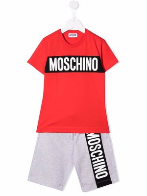 Moschino Kids logo-print short tracksuit set - Red
