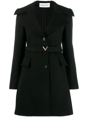 Valentino compact V belt coat - Black