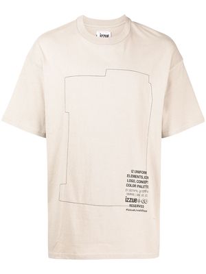 izzue cotton graphic-print T-shirt - Neutrals