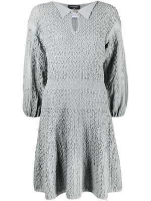 Chanel Pre-Owned ruched knitted dress - Grey