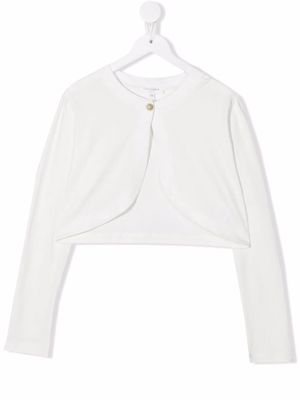 Charabia TEEN button-up cropped cardigan - White