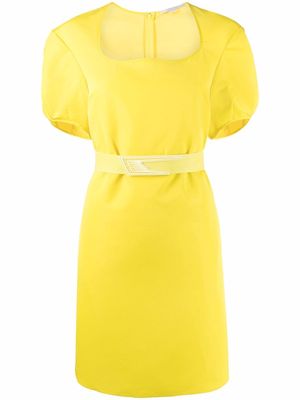 Stella McCartney belted puff-sleeve dress - Yellow