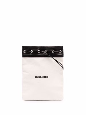 Jil Sander logo drawstring shoulder bag - Neutrals