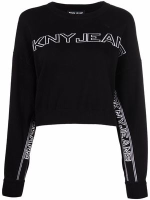 DKNY intarsia-knit logo jumper - Black