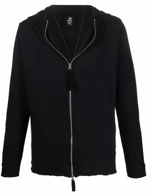 Thom Krom decorative stitch zip-up hoodie - Black