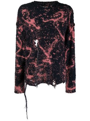 Doublet distressed-effect jumper - Red