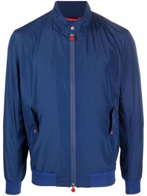 Kiton high-neck zip-up lightweight jacket - Blue