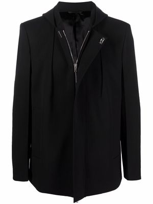 Givenchy zip-fastening hooded coat - Black
