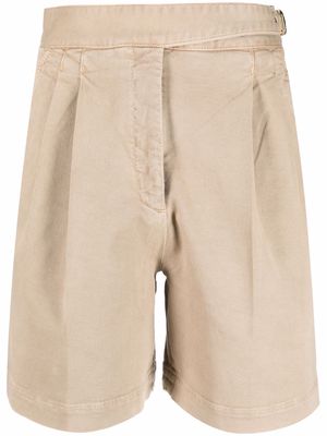 RED Valentino pleated belted cotton shorts - Neutrals