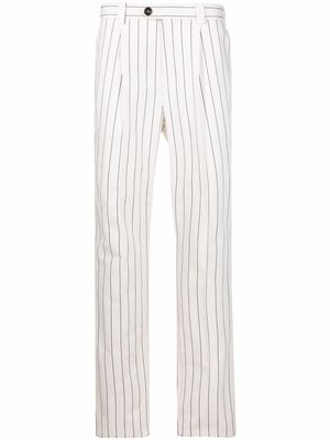 Brunello Cucinelli striped straight-leg trousers - White