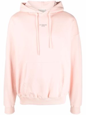 Drôle De Monsieur slogan-print drawstring hoodie - Pink