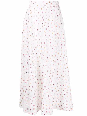 Rosie Assoulin floral-print midi skirt - White