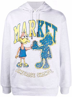 MARKET graphic-print cotton hoodie - Grey