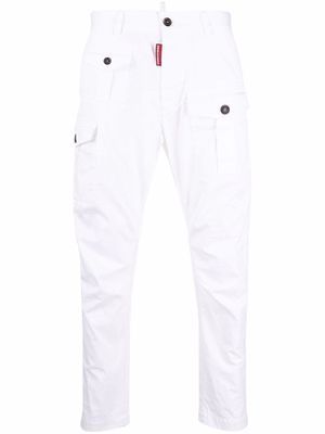 Dsquared2 logo-patch multiple-pocket trousers - White
