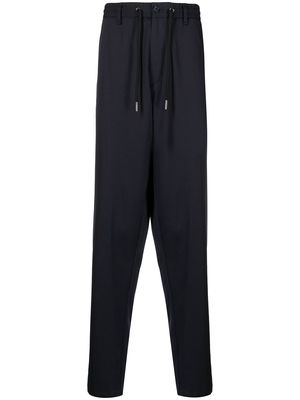Giorgio Armani elasticated waistband straight-leg trousers - Blue