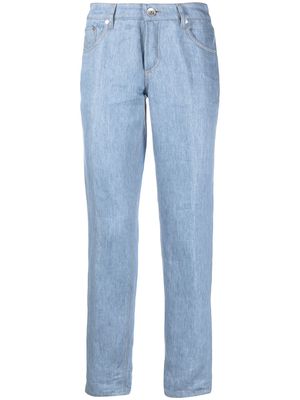Brunello Cucinelli straight-leg high rise jeans - Blue