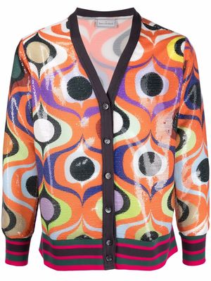 Pierre-Louis Mascia Kurt sequin-embellished cardigan - Orange