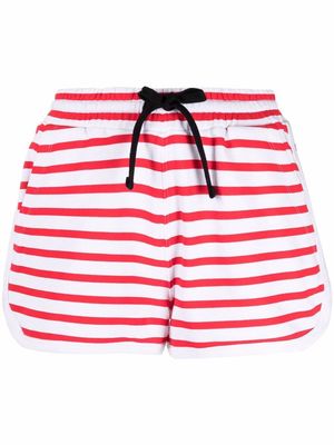 RED Valentino drawstring-waist striped shorts - White