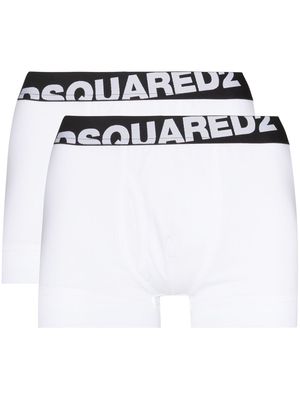 Dsquared2 logo-waistband pack of two boxer shorts - White