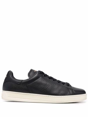 TOM FORD polished-finish lace-up sneakers - Black