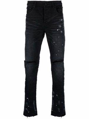 Purple Brand paint-splatter skinny jeans - Black