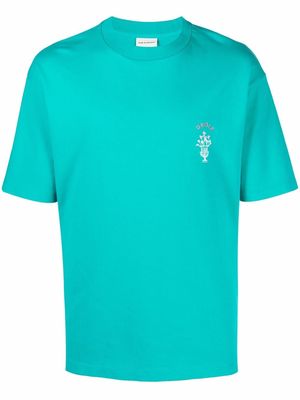 Drôle De Monsieur logo-embroidered T-shirt - Blue