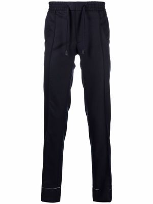 Brioni drawstring waist tapered trousers - Blue