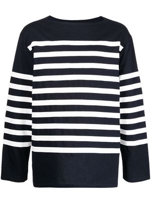 Coohem knit-detail basque pullover - Blue