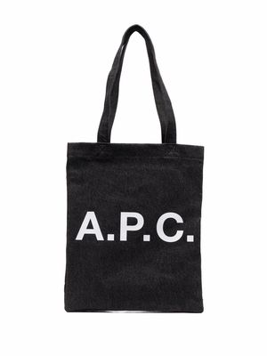 A.P.C. logo-print tote bag - Black