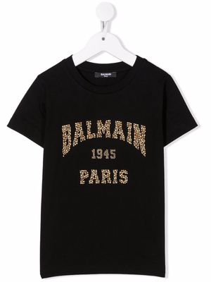 Balmain Kids logo-embellished cotton T-shirt - Black