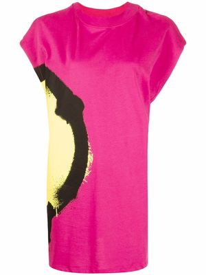 BARROW logo-print T-shirt dress - Pink