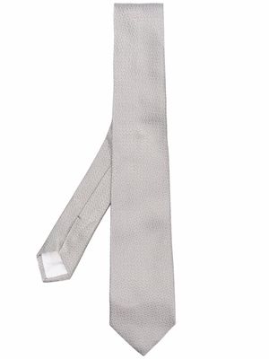 Tagliatore textured silk tie - Grey