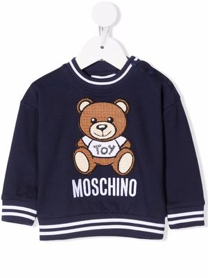Moschino Kids Teddy Bear cotton sweatshirt - Blue