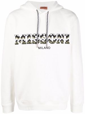 Missoni embroidered logo hoodie - White