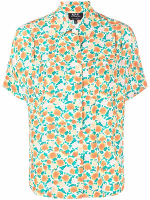 A.P.C. floral-print shirt - Orange