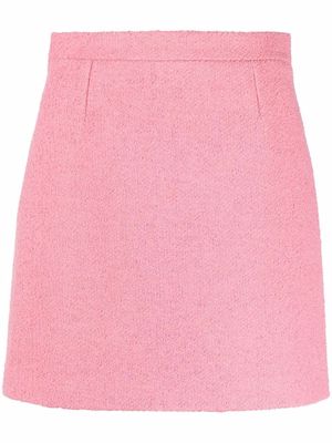 Patou bouclé A-line mini skirt - Pink