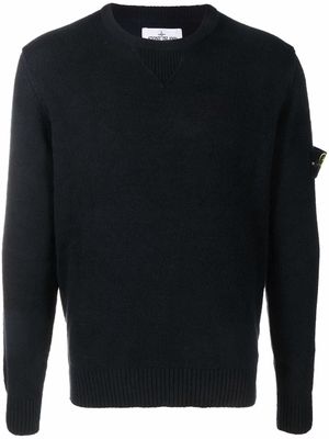 Stone Island logo-patch knitted jumper - Black