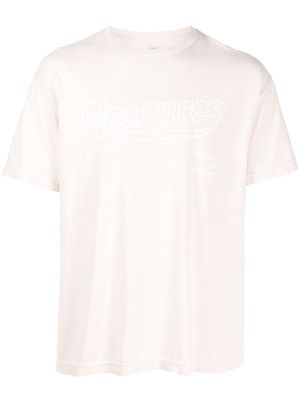 Pleasures logo-print cotton T-shirt - Neutrals