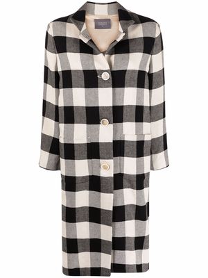 Lorena Antoniazzi check-pattern linen coat - Neutrals